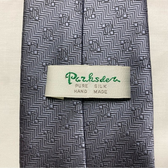 Set Of Two‎ Parksder Silk Ties Men's Executive Professional Smooth Silk Gray - Picture 5 of 13